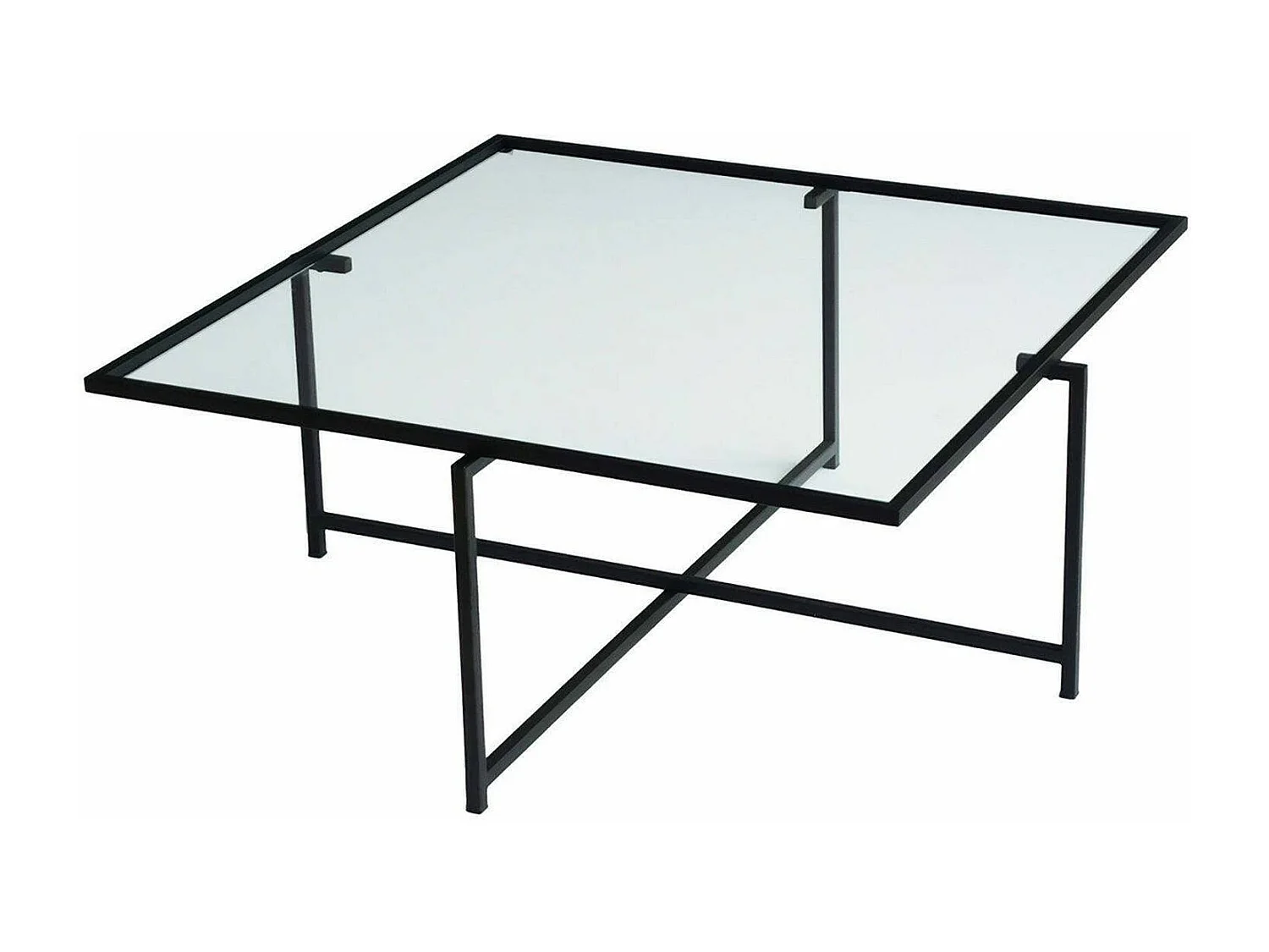 Dhjulman-saaltafel, Koffietafeltafel, Sofa-voor-kaalhouder, Sleeplank, 85x85h35 cm, Zwart