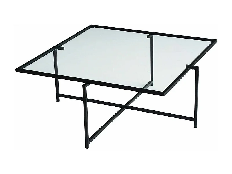 Mesa de café Dhjulman, Mesa de centro baja, Revistero para sofá, Estante de la sala de estar, 85x85h35 cm, Negro