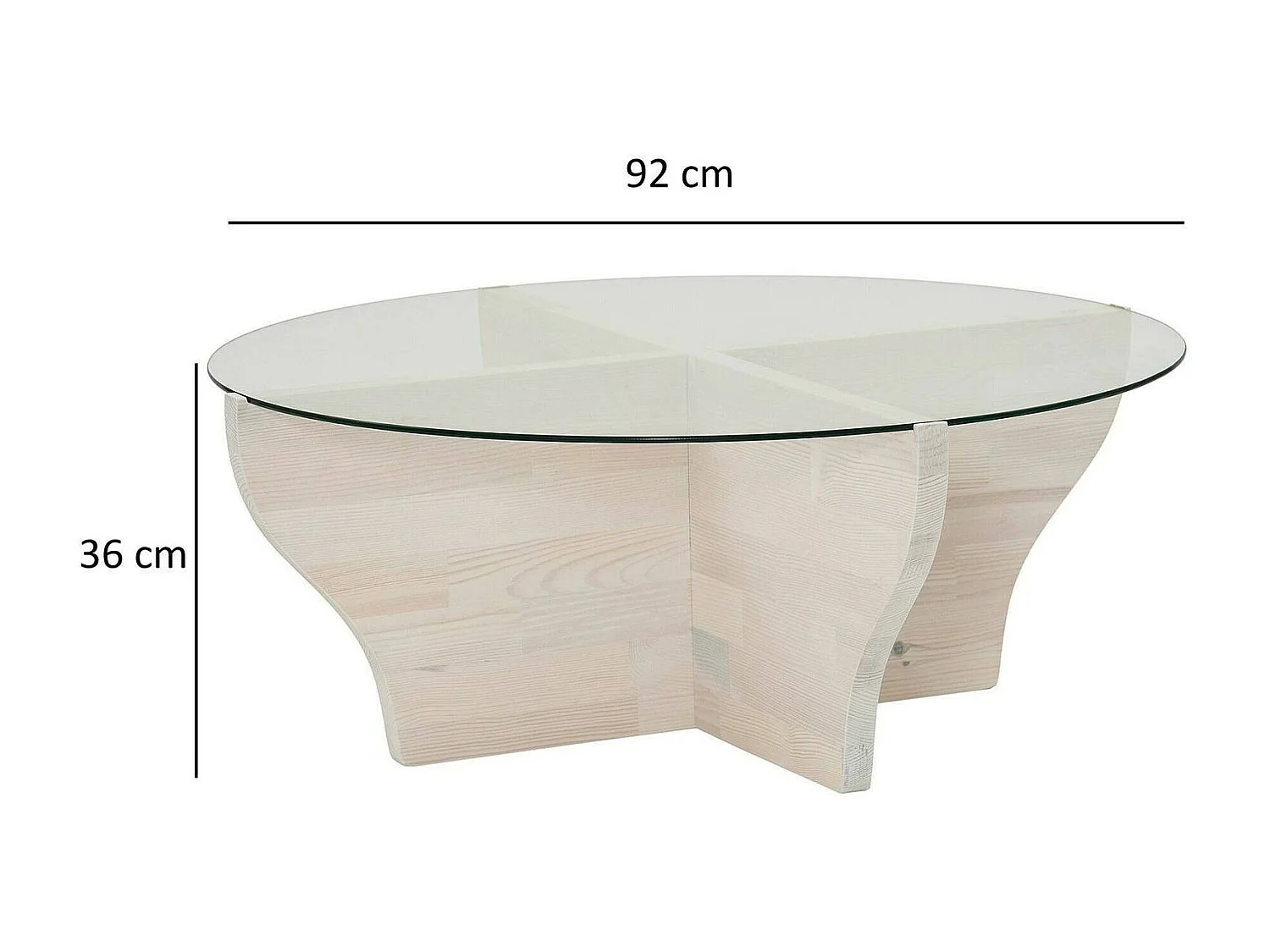 Dborrell salontafel, Salontafel dKoffie, Sofa rack, Woonkamerplank, 92x92h36 cm, Wit