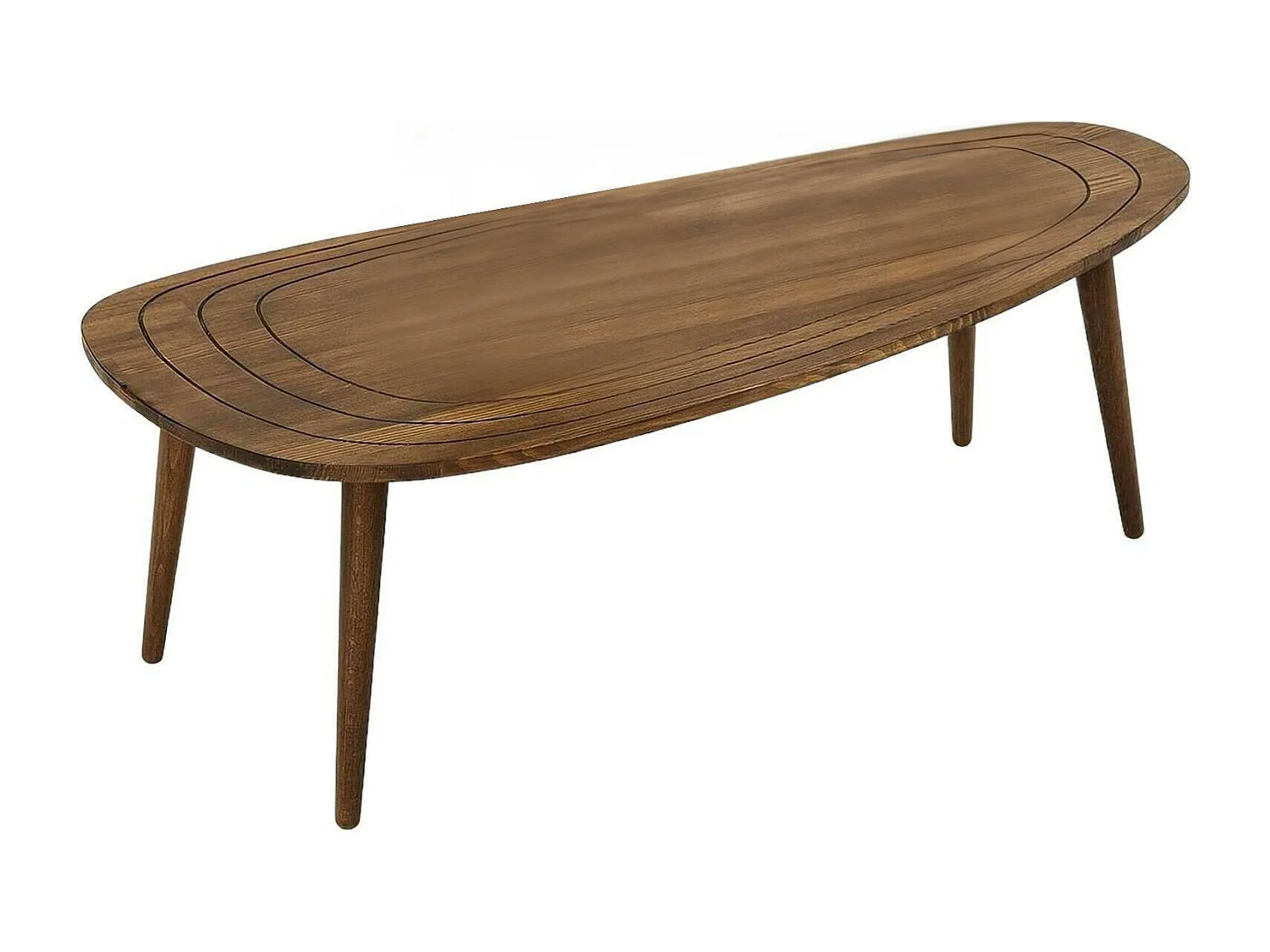 Mesa de café Dgalluzz, Mesa de centro baja, Revistero para sofá, Estante de la sala de estar, 115x50h38 cm, Nuez