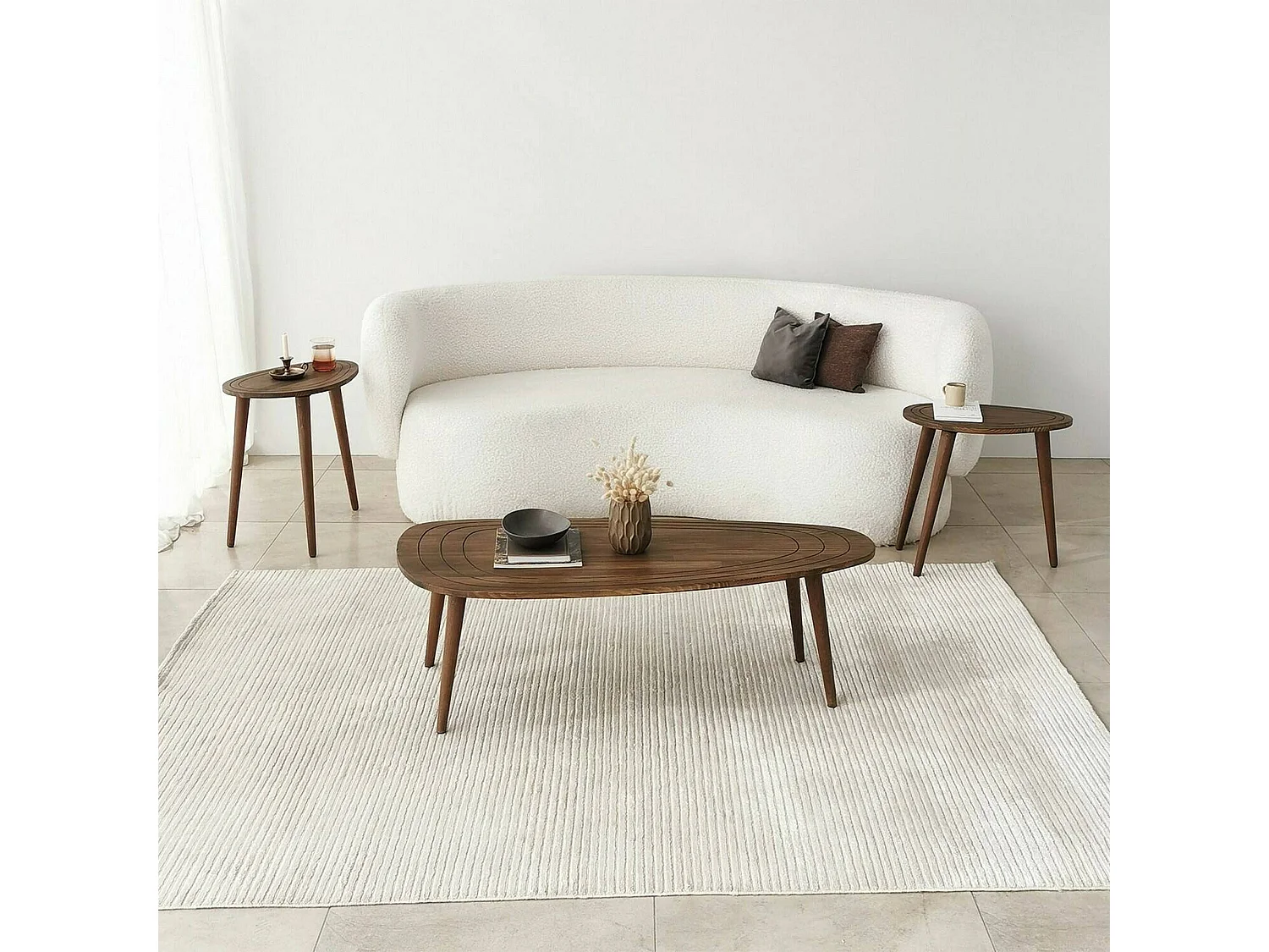 Mesa de café Dgalluzz, Mesa de centro baja, Revistero para sofá, Estante de la sala de estar, 115x50h38 cm, Nuez