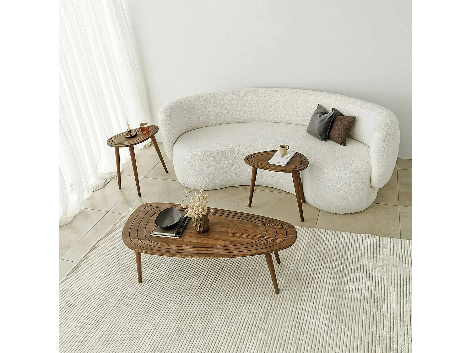 Mesa de café Dgalluzz, Mesa de centro baja, Revistero para sofá, Estante de la sala de estar, 115x50h38 cm, Nuez