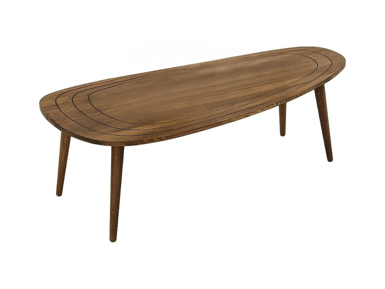 Table basse Beid, Table basse, Porte-revues pour canapé, Etagère de salon, 115x50h38 cm, Noyer