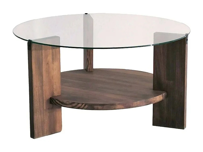 Wohnzimmertisch Dcaporal, Niedriger Wohnzimmertisch, Kaffeeregal, Couchtisch für Sofa, 75x75h40 cm, Nussbaum