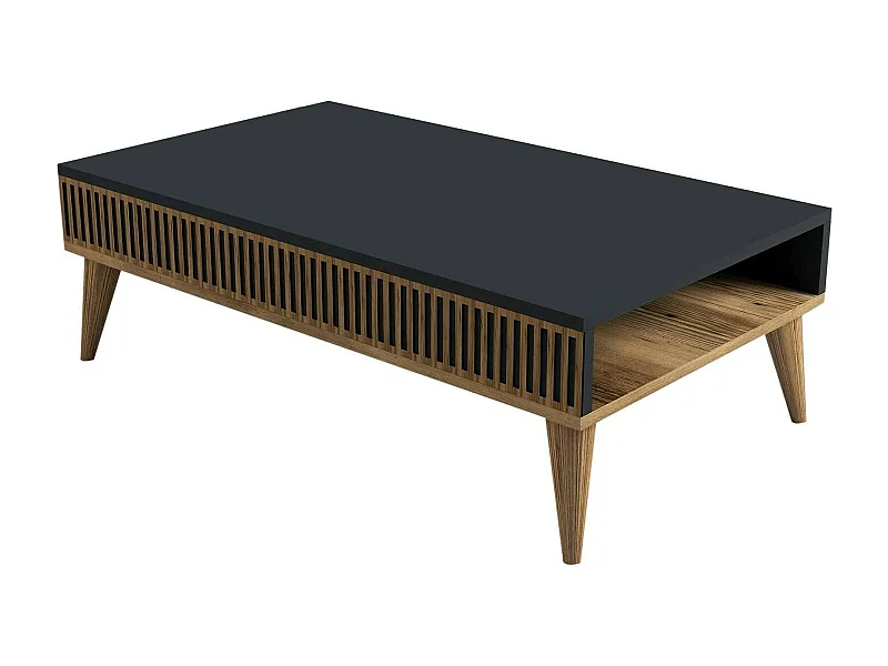 Dmora - Tavolino da salotto Atrani, 105x60h35 cm, Noce e Antracite