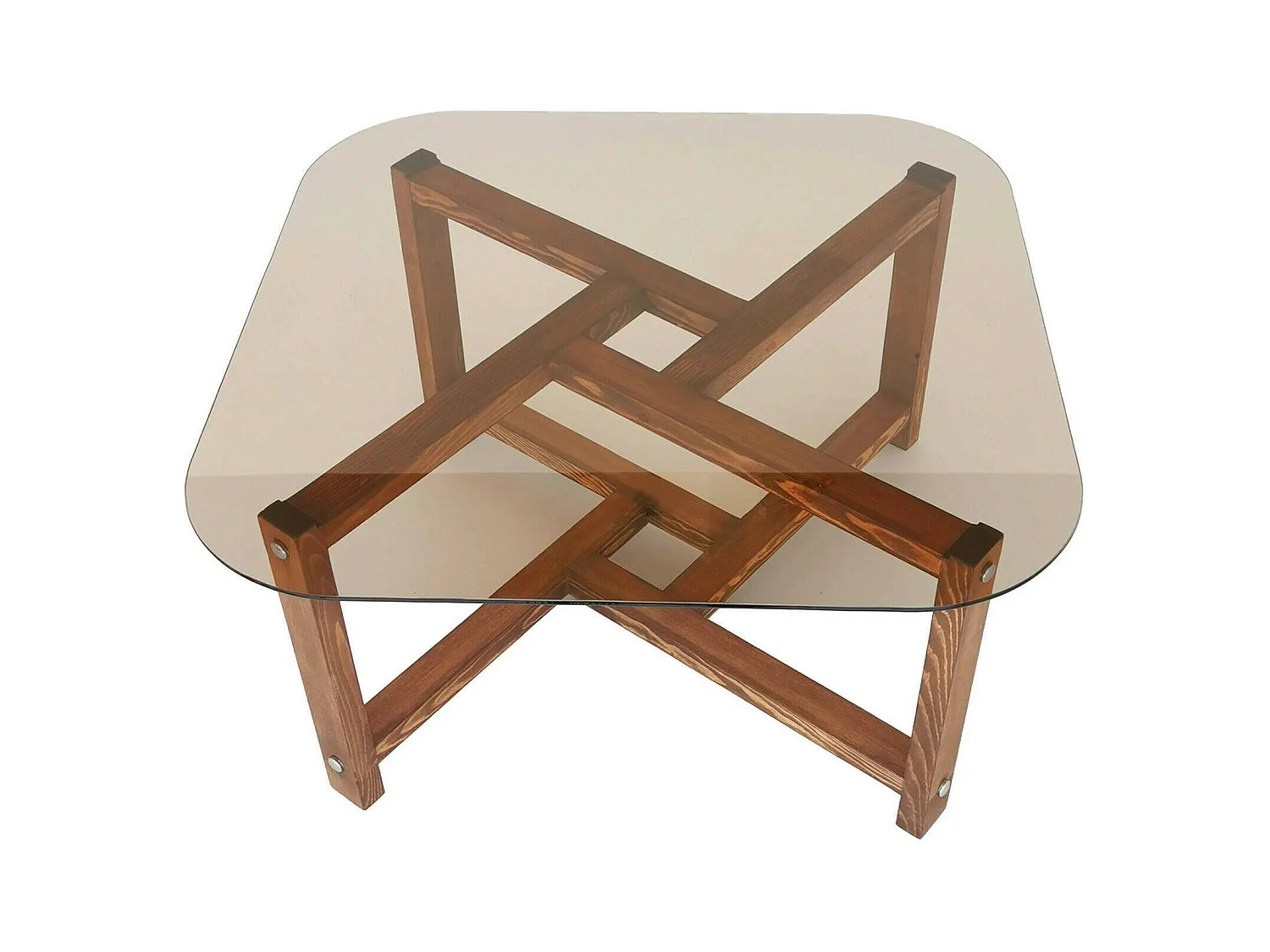 Table basse Cepheus, Table basse, Porte-revues pour canapé, Etagère de salon, 80x80h40 cm, Chêne