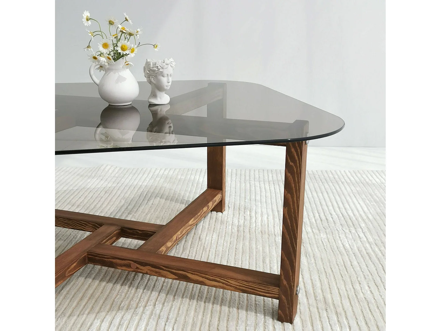 Dmora - Tavolino da salotto Aurano, 80x80h40 cm, Quercia