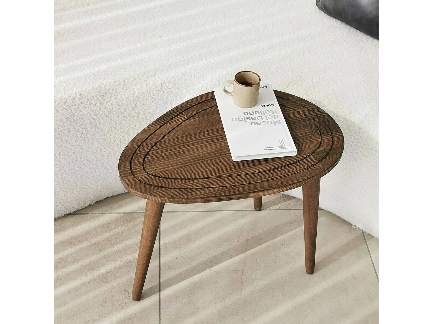 Wohnzimmertisch Dgaldame, Niedriger Wohnzimmertisch, Kaffeeregal, Couchtisch für Sofa, 50x33h52 cm, Nussbaum