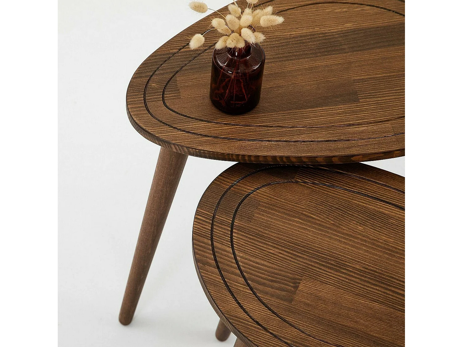 Table basse Azha, Table basse, Porte-revues pour canapé, Etagère de salon, 50x33h52 cm, Noyer