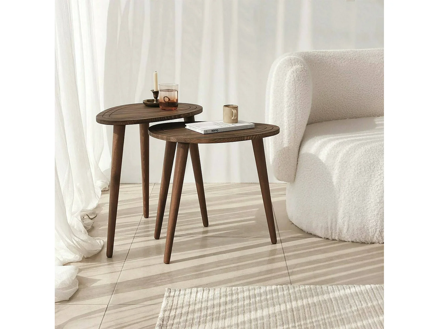 Dmora - Tavolino da salotto Janequeo, 50x33h52 cm, Noce