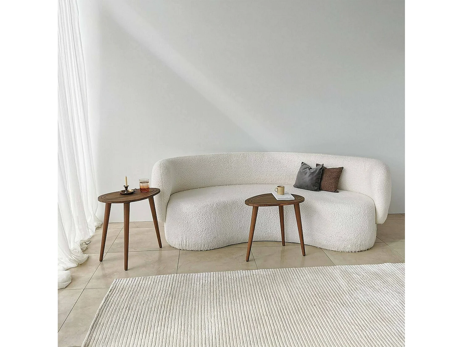 Table basse Azha, Table basse, Porte-revues pour canapé, Etagère de salon, 50x33h52 cm, Noyer