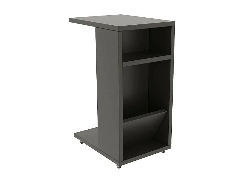 Table basse Belel, Table basse, Porte-revues pour canapé, Etagère de salon, 30x40h63 cm, Anthracite