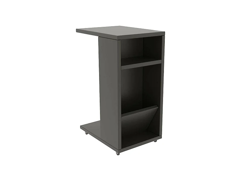 Table basse Belel, Table basse, Porte-revues pour canapé, Etagère de salon, 30x40h63 cm, Anthracite