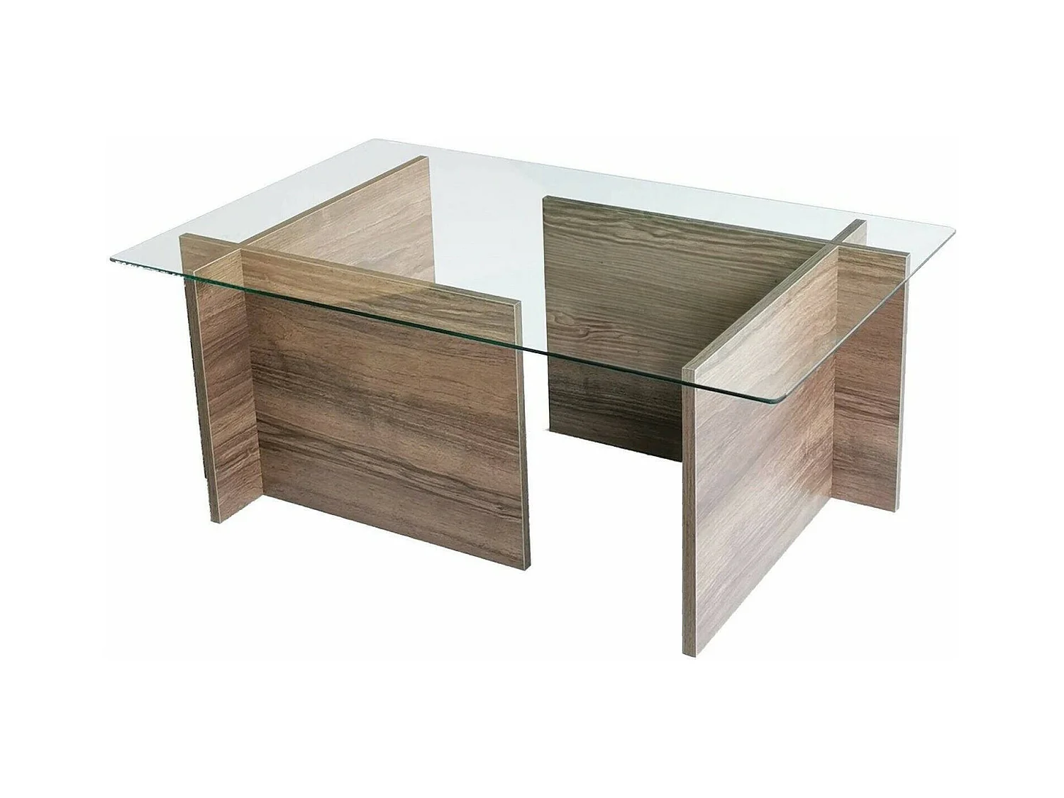 Table basse Asellus, Table basse, Porte-revues pour canapé, Etagère de salon, 105x65h40 cm, Noyer