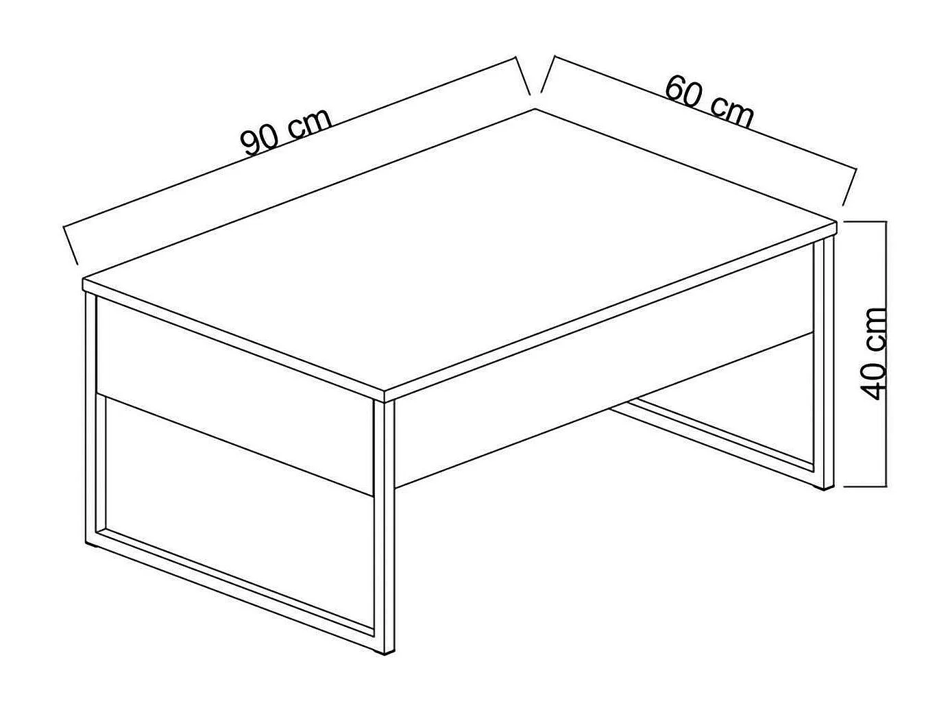 Dgiagnon Salontafel, Koffie Lage Tafel, Sofa Review Rack, Woonkamer Plank, 90x60h40 cm, Wit en Goud