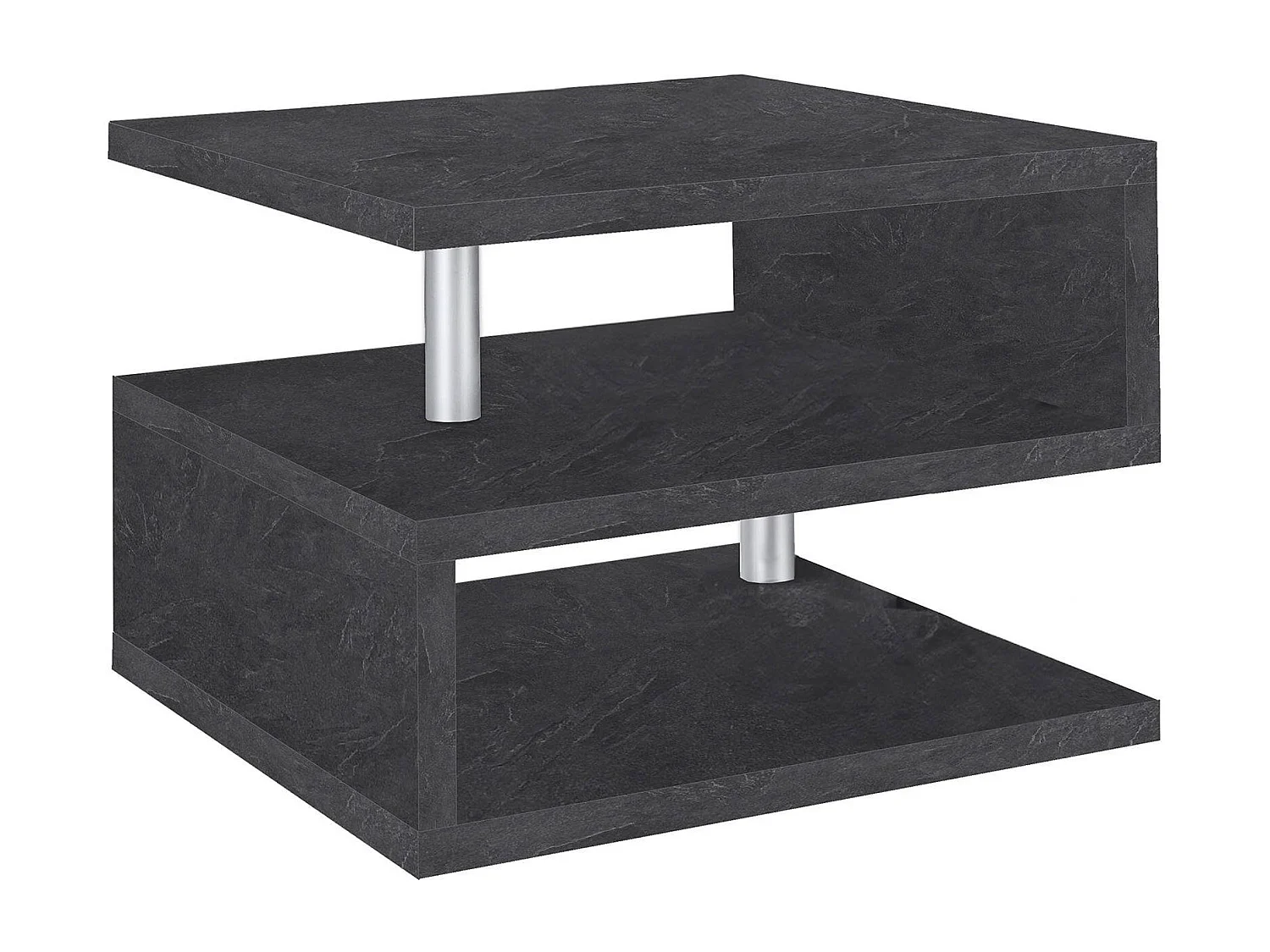 Mesa de café Dcalligari, Mesa de estar, Armário de armazenamento baixo, Mesa de café, 55x55h41 cm, Ardósia