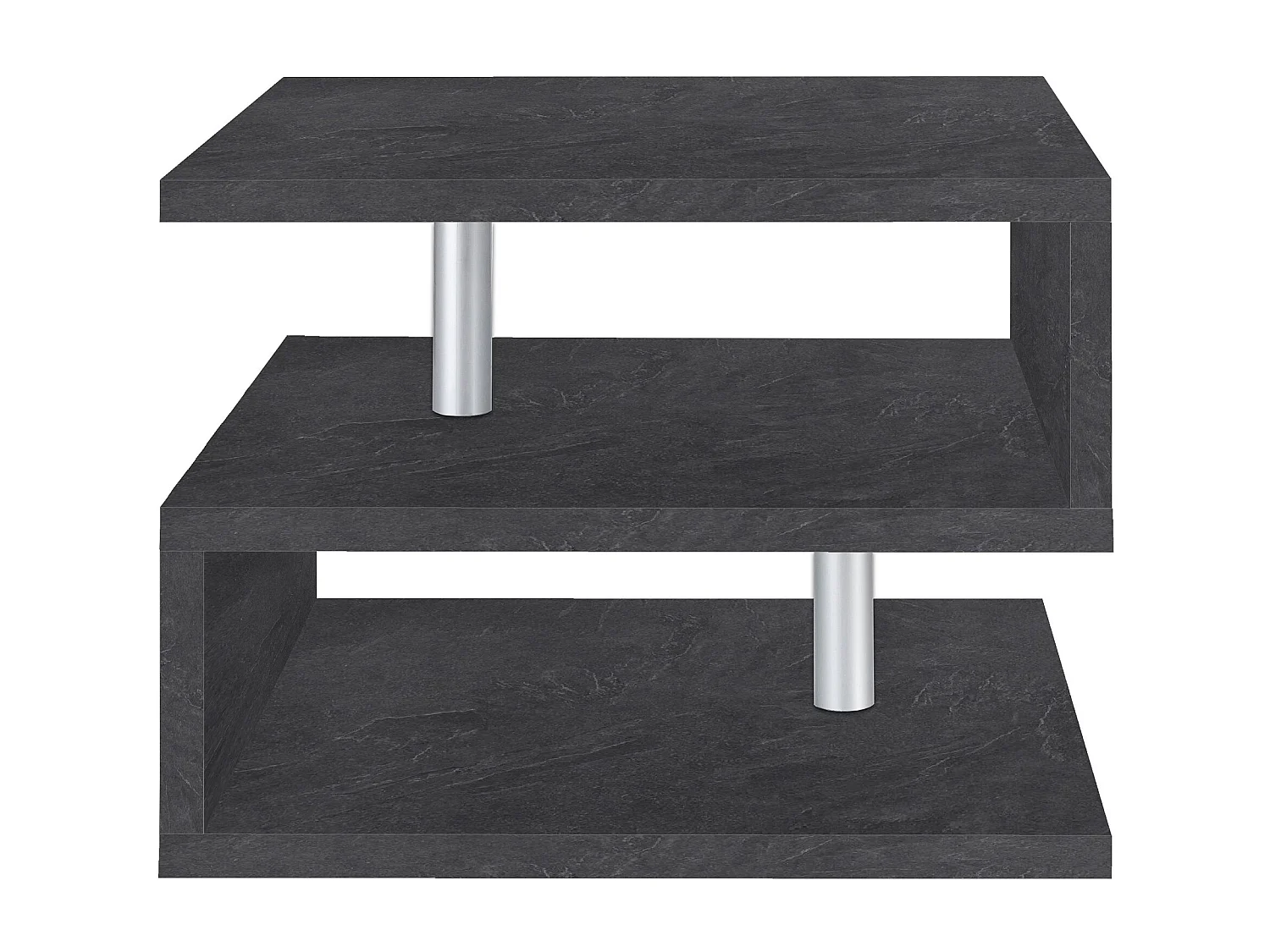 Table basse Gianni, Table basse de salon, Meuble de rangement bas, Table basse, 55x55h41 cm, Ardoise