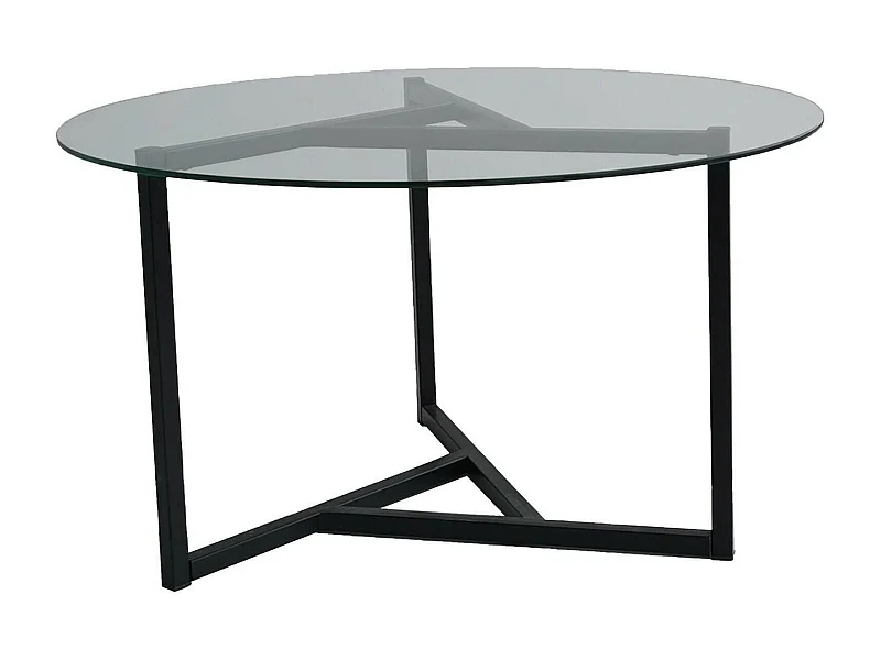 Wohnzimmertisch Dmaccopp, Niedriger Wohnzimmertisch, Kaffeeregal, Couchtisch für Sofa, 75x75h42 cm, Schwarz und Transparent