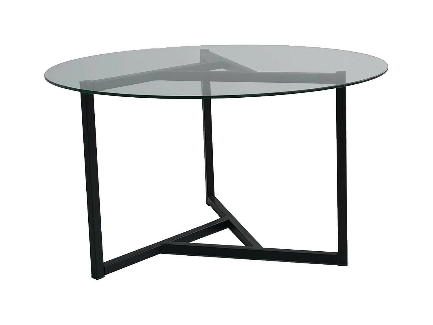Table basse Galactica, Table basse, Porte-revues pour canapé, Etagère de salon, 75x75h42 cm, Noir et Transparent