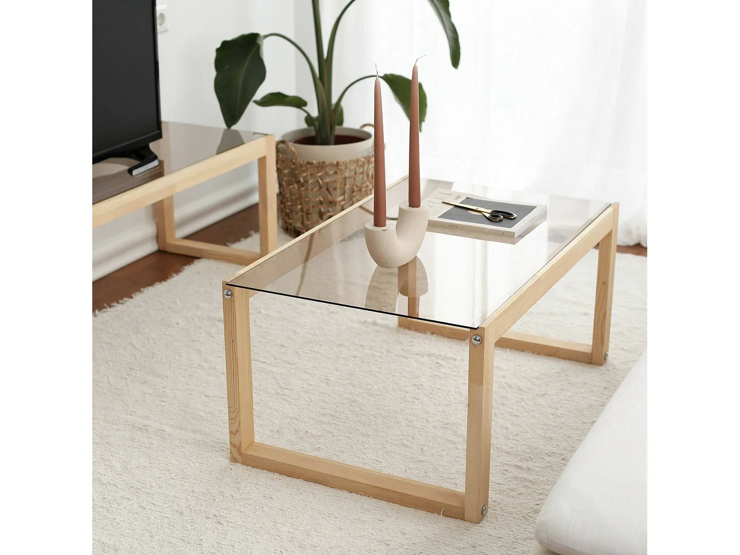 Dmanicon-saftoontafel, Koffietafel, Softafhouder, Schoepplank, 85x55h40 cm, Eiken