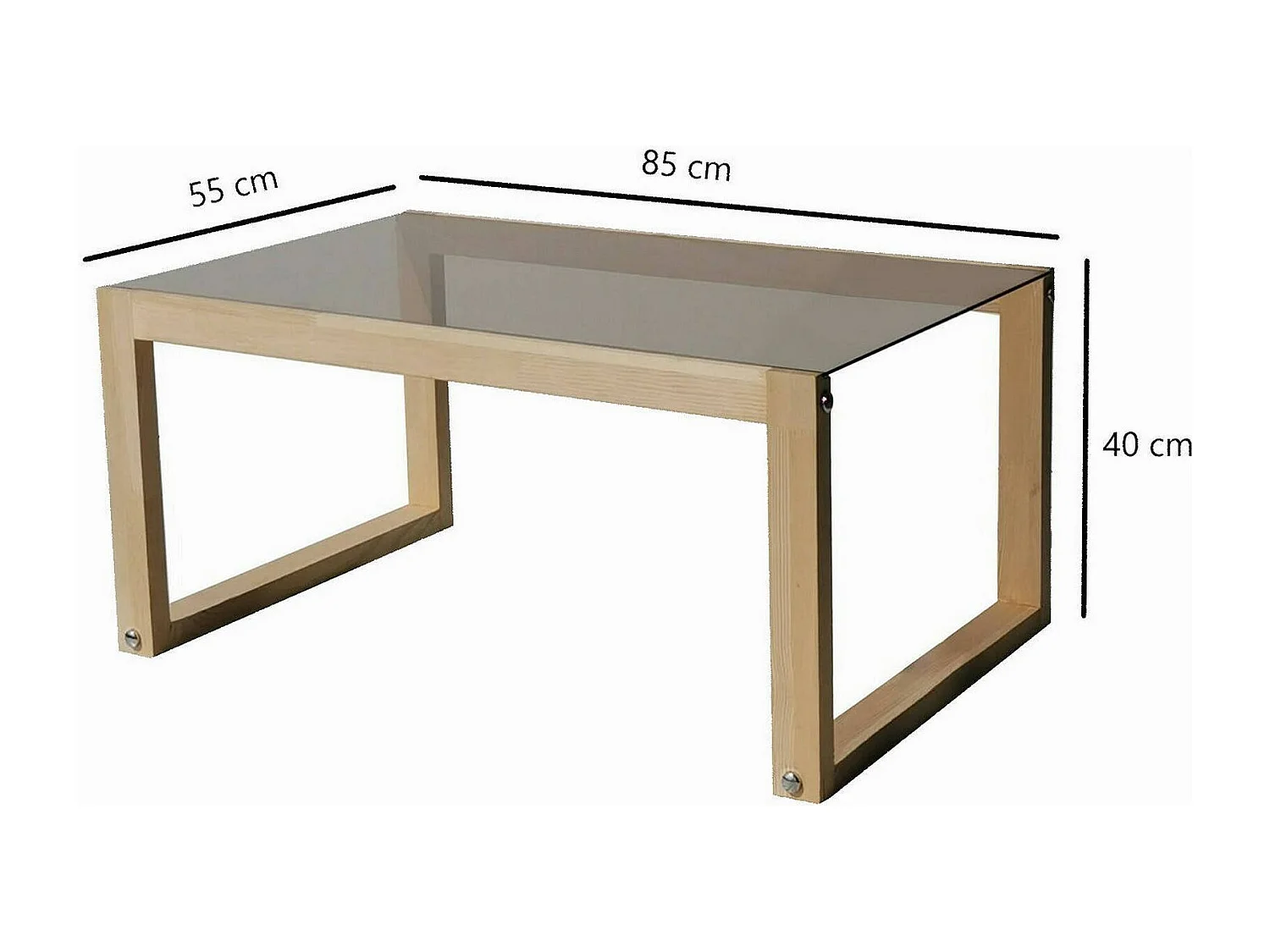 Dmanicon-saftoontafel, Koffietafel, Softafhouder, Schoepplank, 85x55h40 cm, Eiken