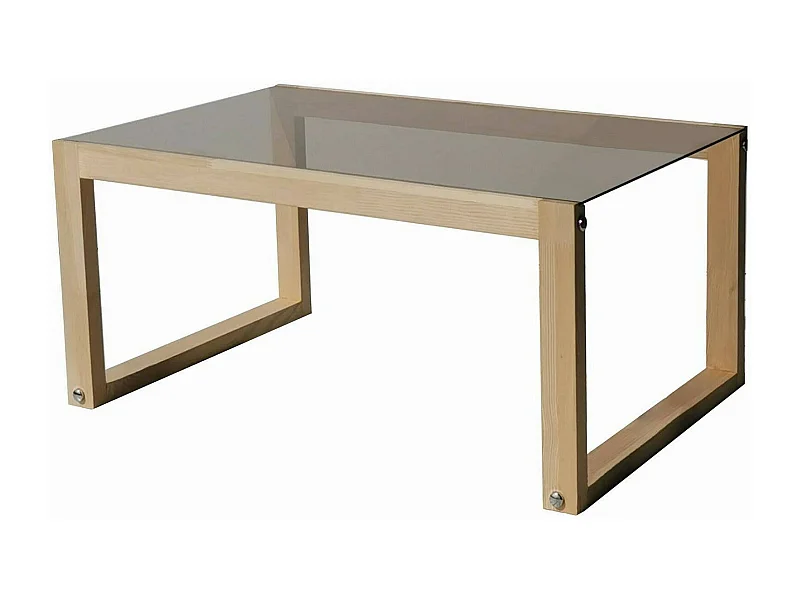 Mesa de café Dmanicon, Mesa de centro baja, Revistero para sofá, Estante de la sala de estar, 85x55h40 cm, Roble