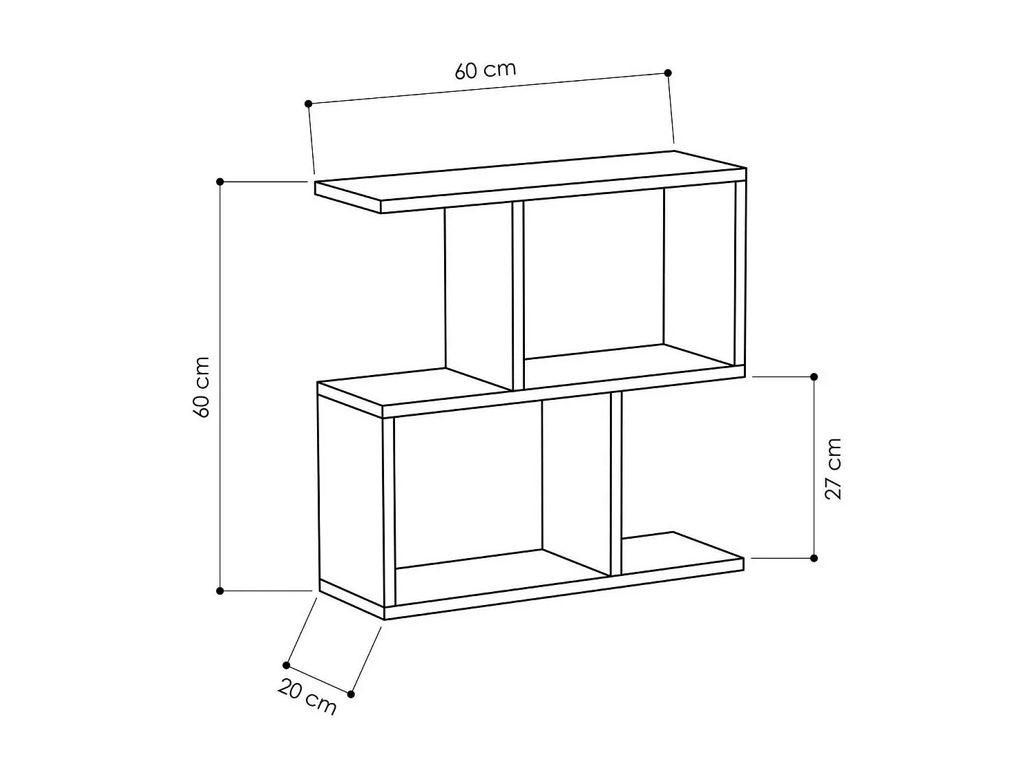 Dpersend-loontafel, Koffietafel, Sopeenhouder voor bank, Sjaplank, 60x20h60 cm, Wit
