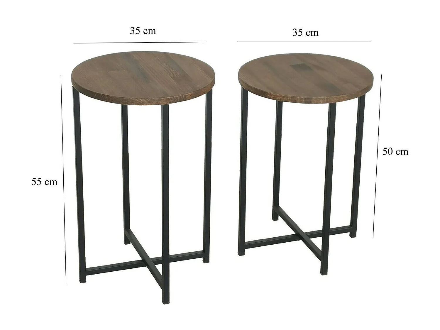 Mesa de sala de estar Dluperin, Mesa de café, Suporte de revistas para sofá, Prateleira para sala de estar, 70x35h55 cm, Nogueira