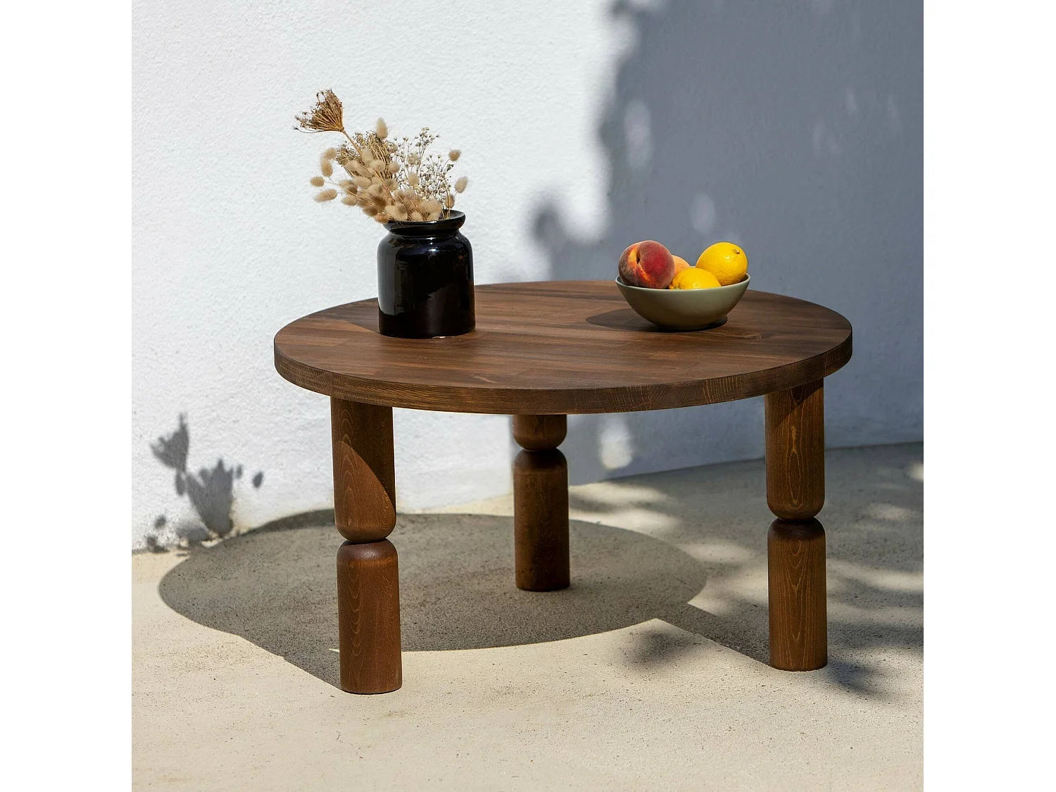 Mesa de café Dpogb, Mesa de centro baja, Revistero para sofá, Estante de la sala de estar, 70x70h40 cm, Nuez