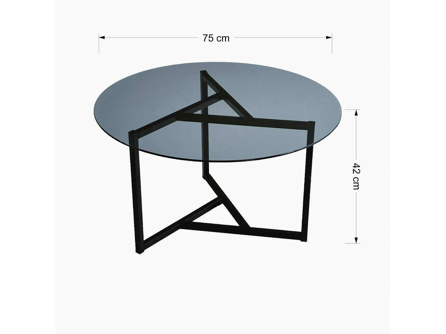 Dmora - Tavolino da salotto Esperia, 75x75h42 cm, Tortora e Nero