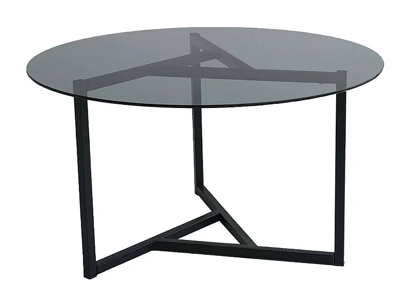 Table basse Galactica, Table basse, Porte-revues pour canapé, Etagère de salon, 75x75h42 cm, Taupe et Noir