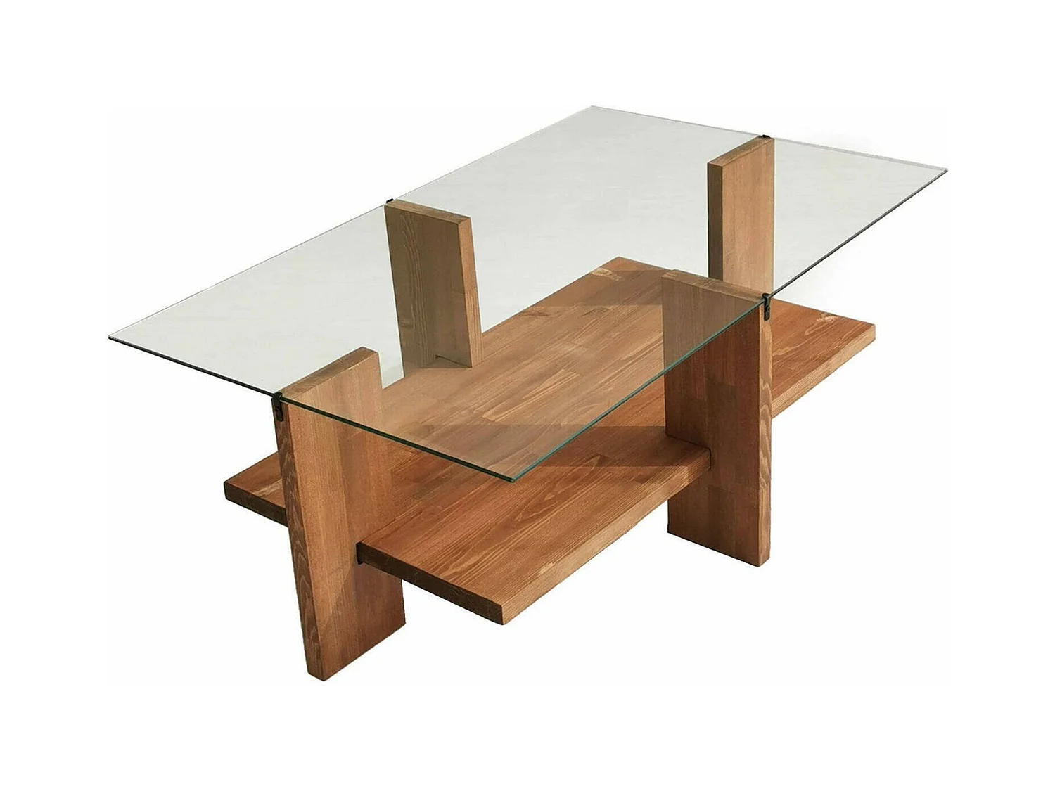Table basse Astraeus, Table basse, Porte-revues pour canapé, Etagère de salon, 105x60h40 cm, Noyer