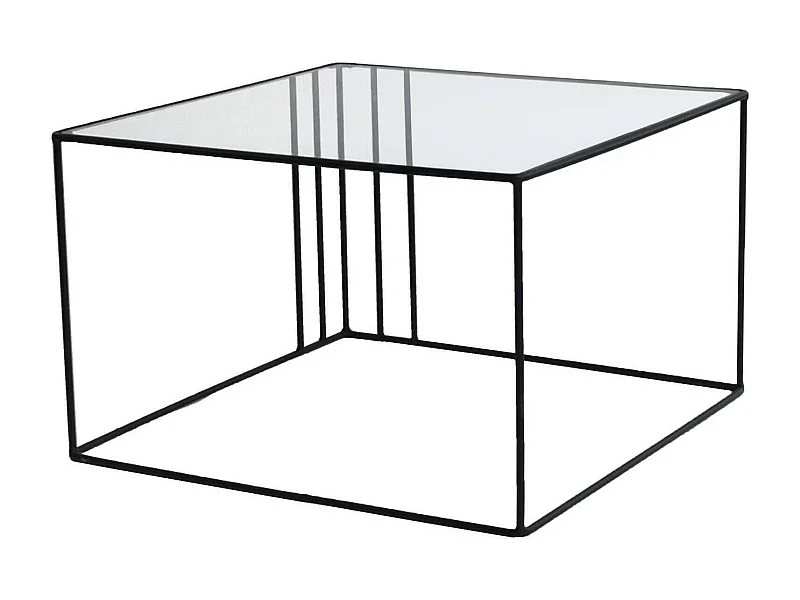 Mesa de café Dkaramok, Mesa de centro baja, Revistero para sofá, Estante de la sala de estar, 55x55h36 cm, Negro