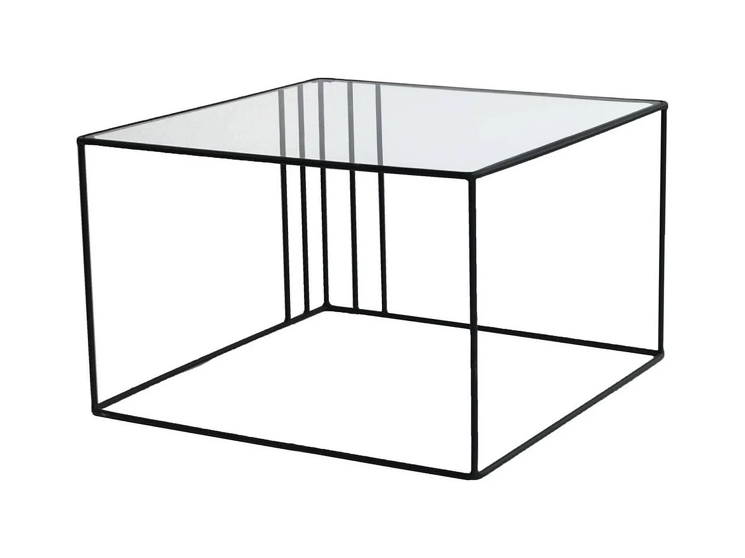 Table basse Doradus, Table basse, Porte-revues pour canapé, Etagère de salon, 55x55h36 cm, Noir