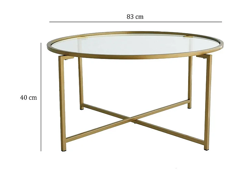 Dhateboe-safeontafel, Koffietafeltafel, PortariUitzicht op de bank, woonkamerplank, 83x83h40 cm, Goud