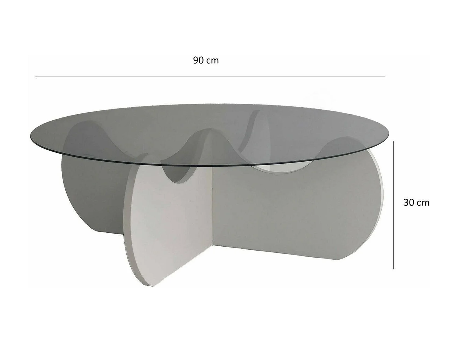 Table basse Enif, Table basse, Porte-revues pour canapé, Etagère de salon, 90x90h30 cm, Blanc