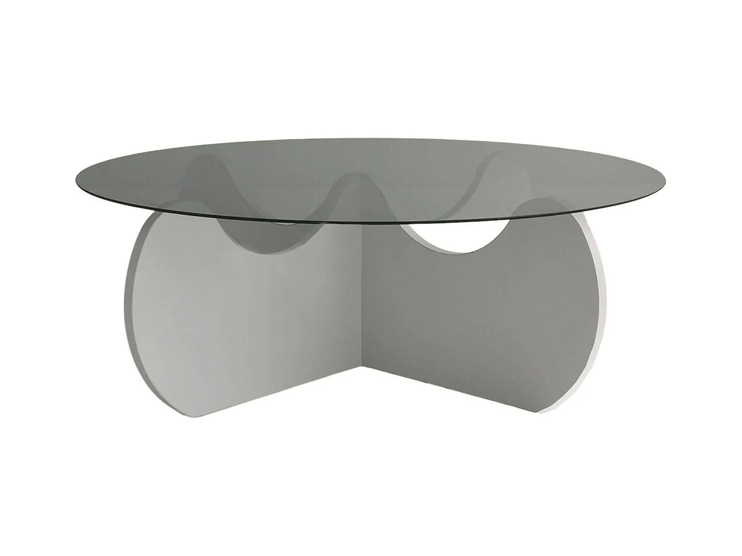 Table basse Enif, Table basse, Porte-revues pour canapé, Etagère de salon, 90x90h30 cm, Blanc
