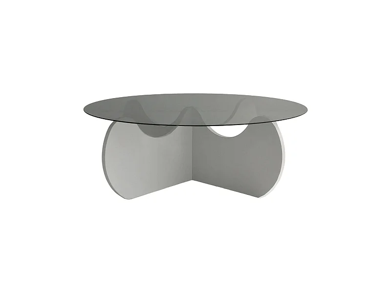 Dlamonische salontafel, salontafelIs, Sofa Review Rack, Woonkamer Plank, 90x90h30 cm, Wit