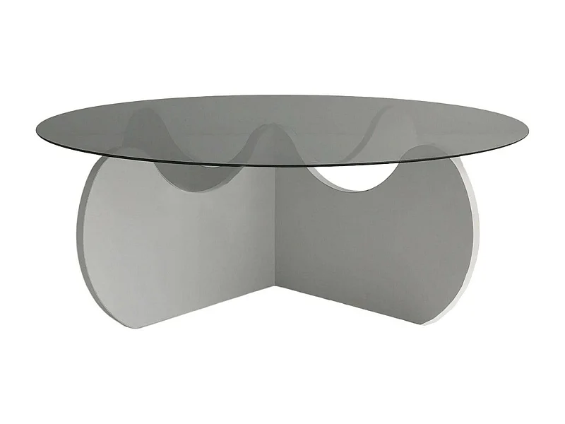 Table basse Enif, Table basse, Porte-revues pour canapé, Etagère de salon, 90x90h30 cm, Blanc