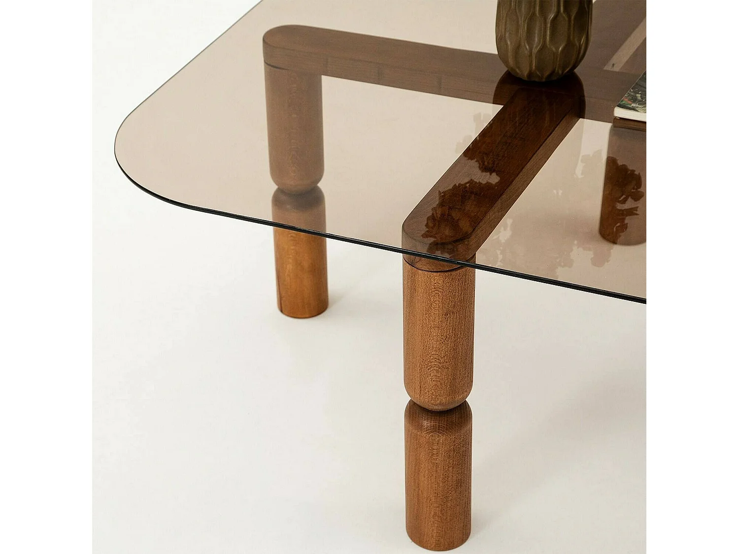 Dpervers Salontafel, Salontafel, Sofa Review Rack, Woonkamer Plank, 80x80h40 cm, Walnoot en Rook