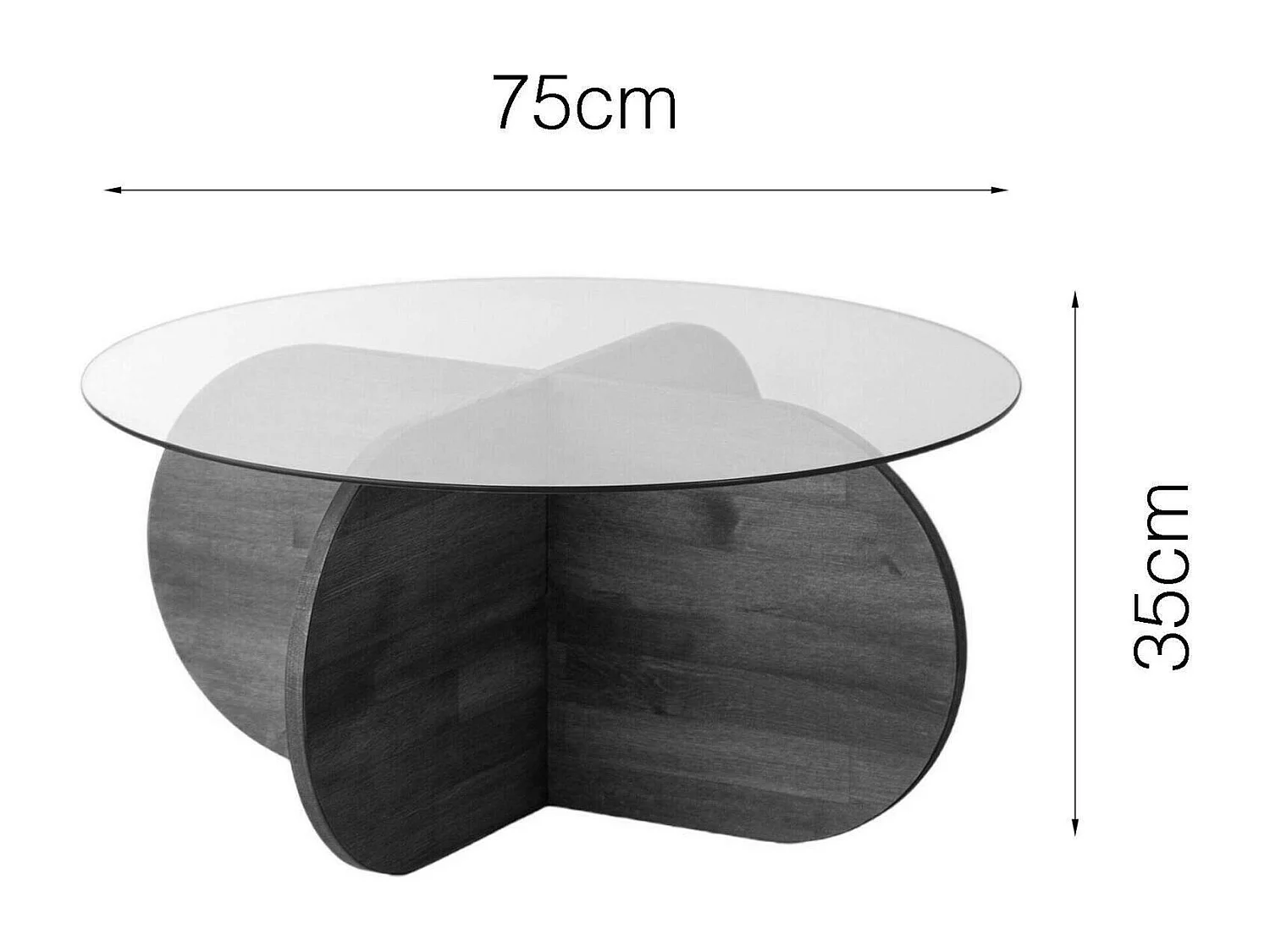 Table basse Metis, Table basse, Porte-revues pour canapé, Etagère de salon, 75x75h35 cm, Noyer