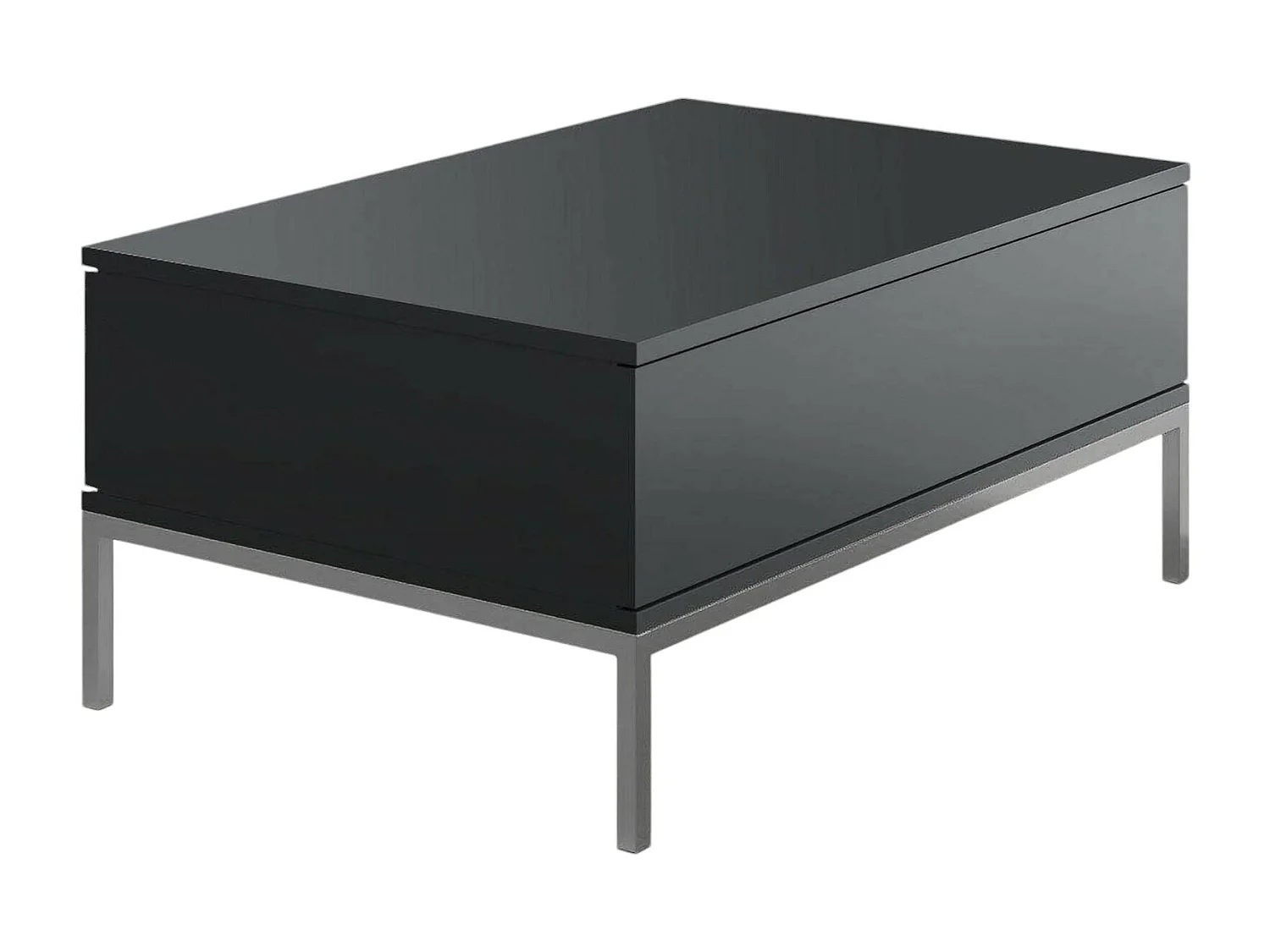 Dmora - Tavolino da salotto Vespero, 90x60h40 cm, Antracite e Argento