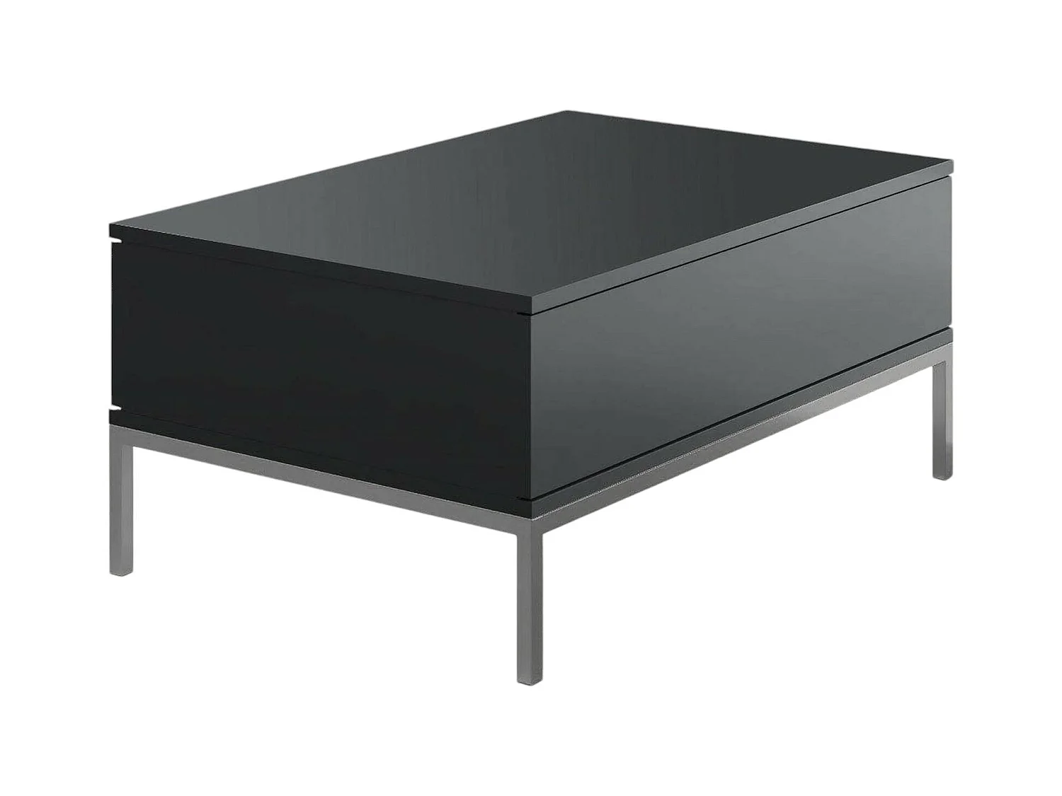 Table basse Antares, Table basse, Porte-revues pour canapé, Etagère de salon, 90x60h40 cm, Anthracite et Argent