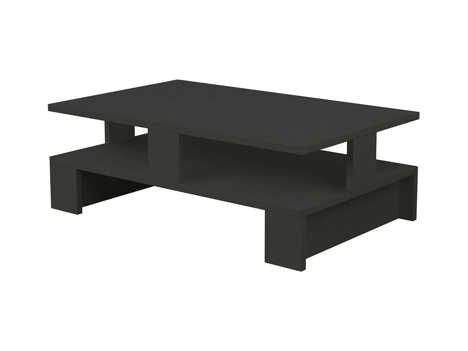 Table basse Eridanus, Table basse, Porte-revues pour canapé, Etagère de salon, 80x50h28 cm, Anthracite