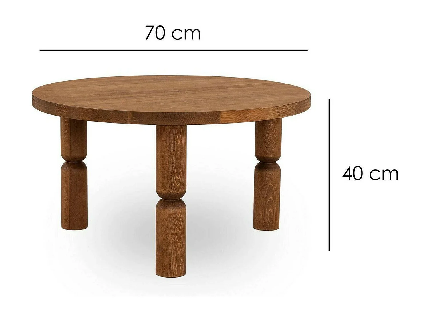 Mesa de café Dpogb, Mesa de café, Porta-revistas para sofá, Prateleira para sala de estar, 70x70h40 cm, Carvalho