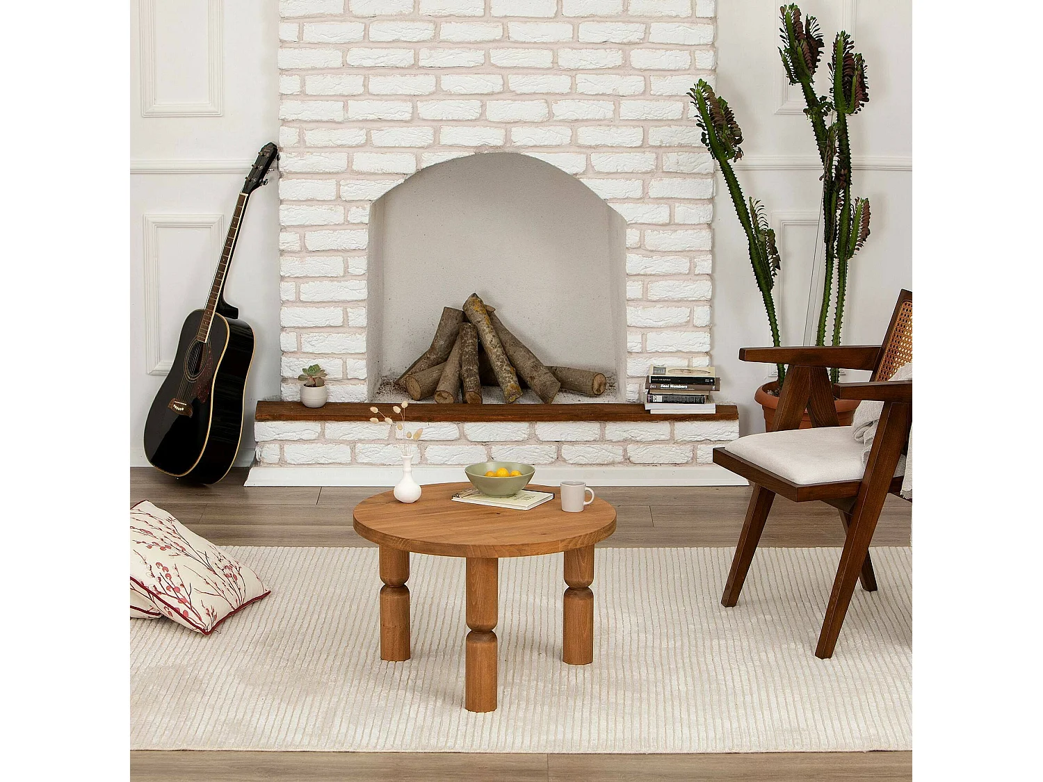 Mesa de café Dpogb, Mesa de café, Porta-revistas para sofá, Prateleira para sala de estar, 70x70h40 cm, Carvalho