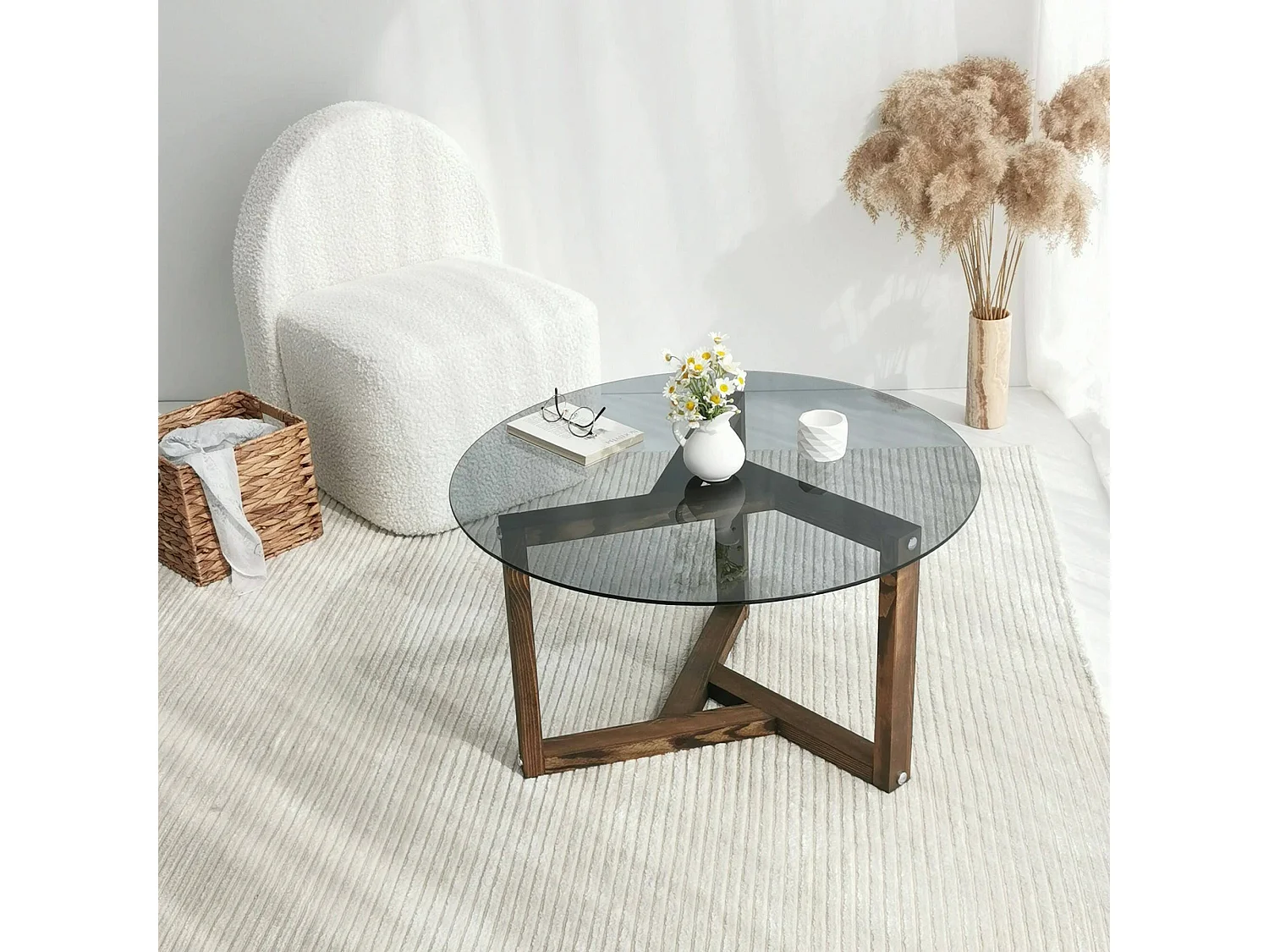 Dperalt-tafel, ba-tafelKoffiebox, bankrek, woonkamerplank, 75x75h40 cm, Tortora