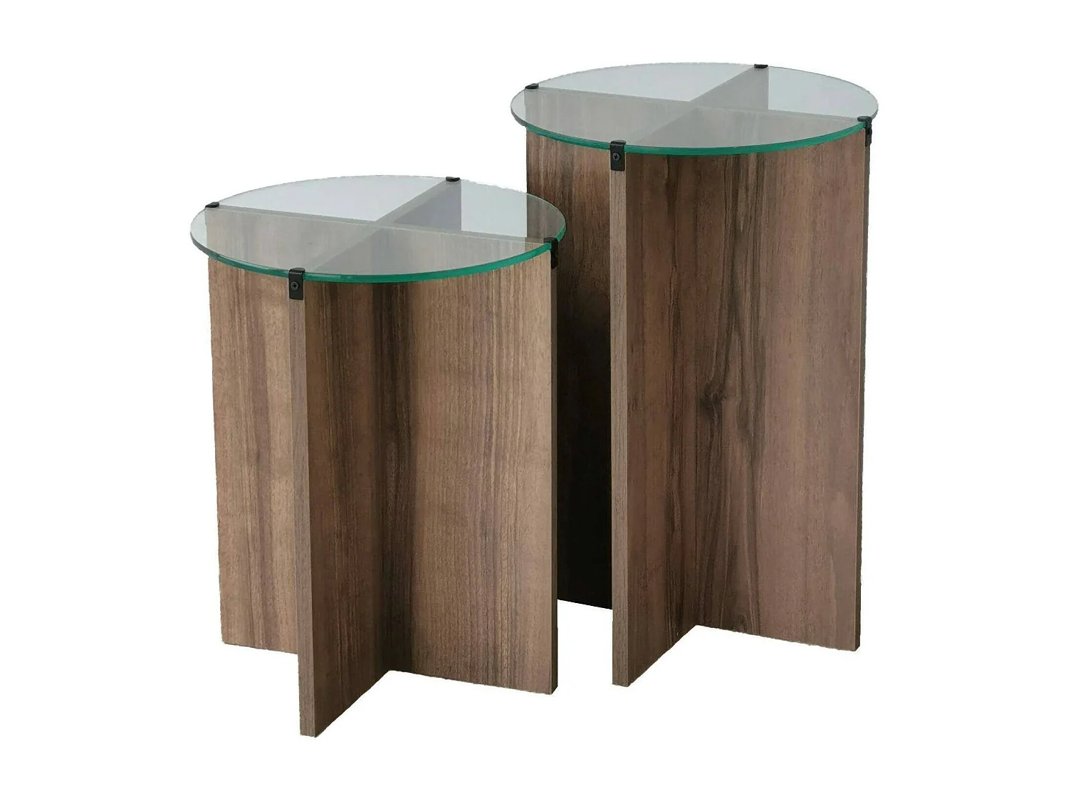 Table basse Enki, Table basse, Porte-revues pour canapé, Etagère de salon, 40x40h60 cm, Noyer