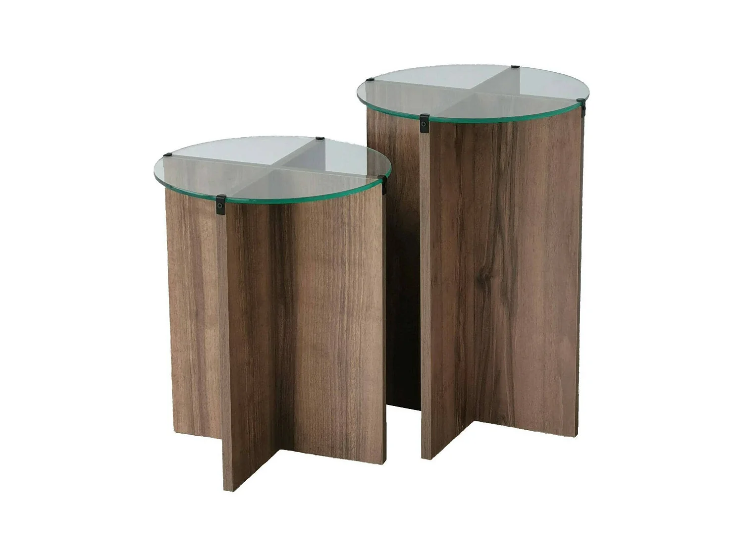 Table basse Enki, Table basse, Porte-revues pour canapé, Etagère de salon, 40x40h60 cm, Noyer