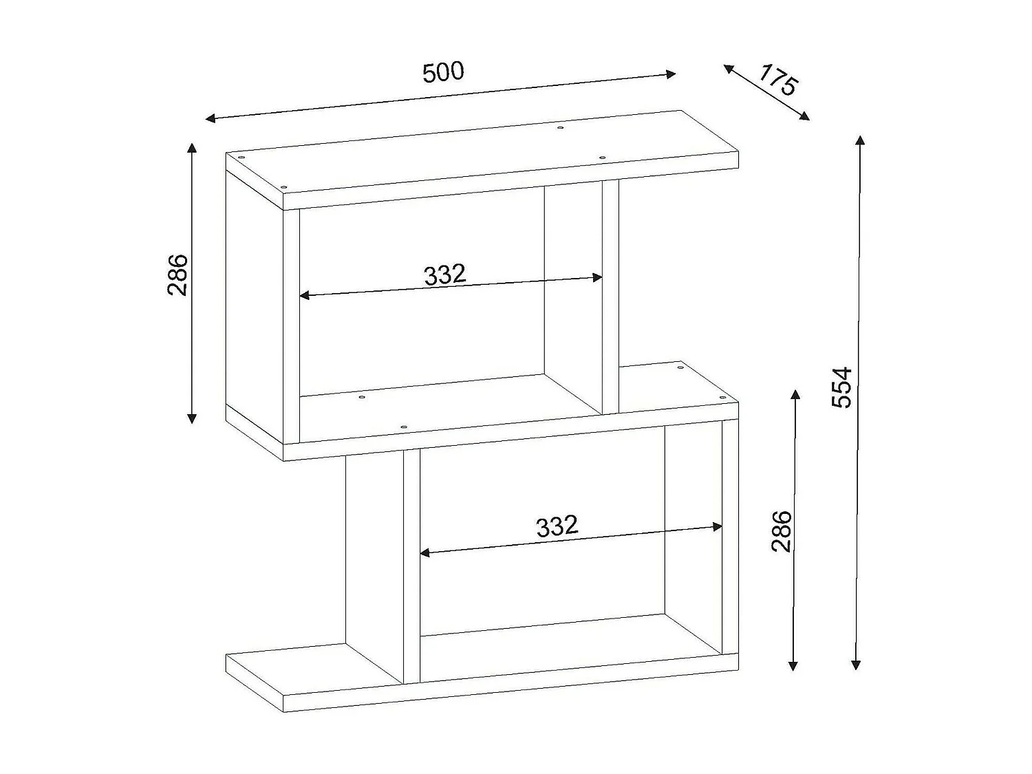 Wohnzimmertisch Dpezzell, Niedriger Wohnzimmertisch, Kaffeeregal, Couchtisch für Sofa, 50x18h55 cm, WeiÃŸ